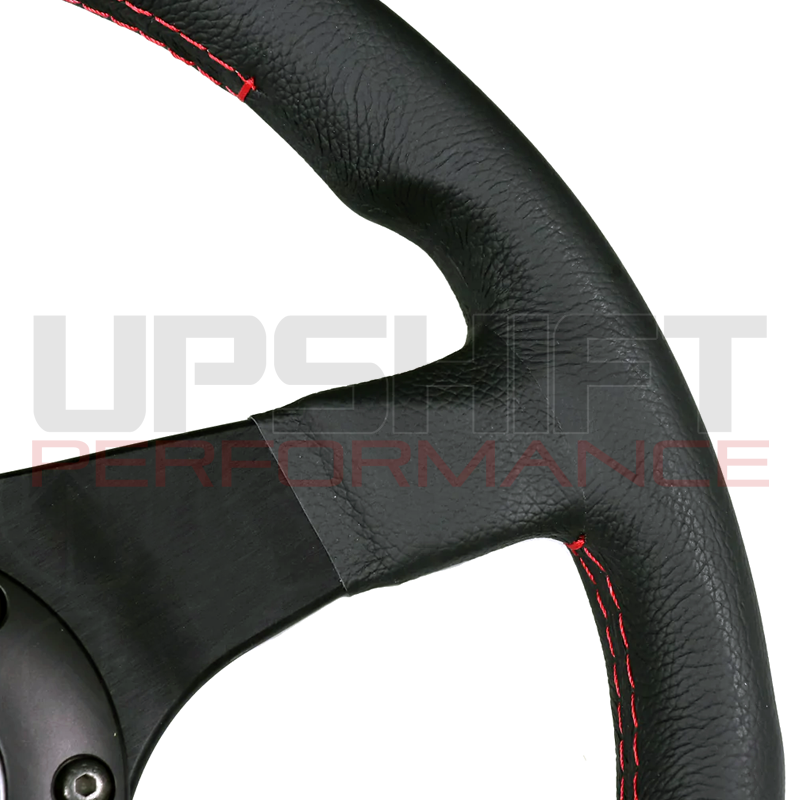 Momo Tuner Steering Wheel - 350mm (Black Spokes / Red Stitching)