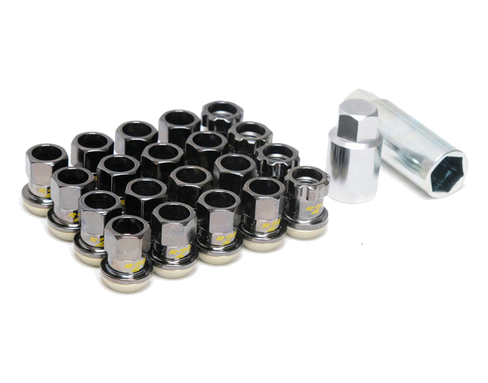 Project Kics R26 Lug Nuts - 12x1.25 Black (16 Lugs + 4 Locks)