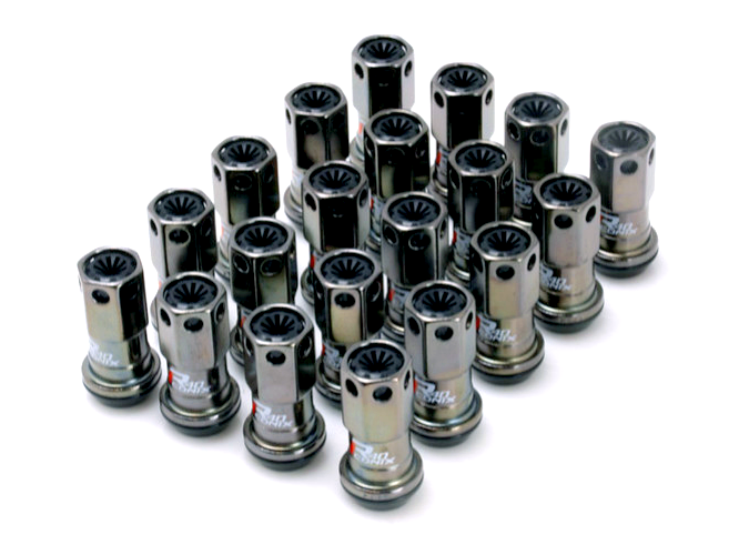 Project Kics R40 Iconix Lug Nuts - 12x1.25 Classical w/ Black Caps (20 Lugs - No Locks)