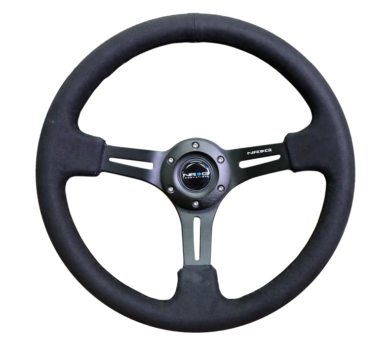 NRG Steering Wheel - 350mm / 3" Deep Dish (Black Alcantara / Black Stitching)