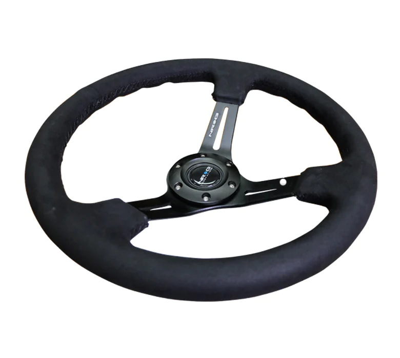 NRG Steering Wheel - 350mm / 3" Deep Dish (Black Alcantara / Black Stitching)