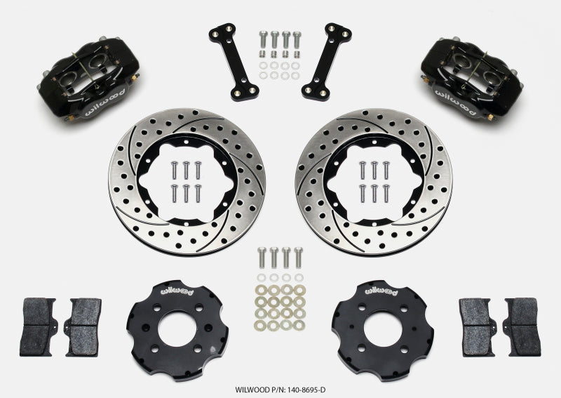 Wilwood Forged Dynalite Big Brake Kit - Front Black (Integra/Civic 240mm Drilled Rotors)