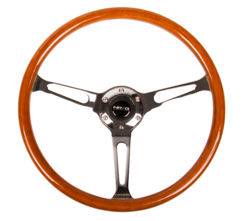 NRG Wood Grain Steering Wheel - 360mm (Wood Grip / Chrome Spokes)