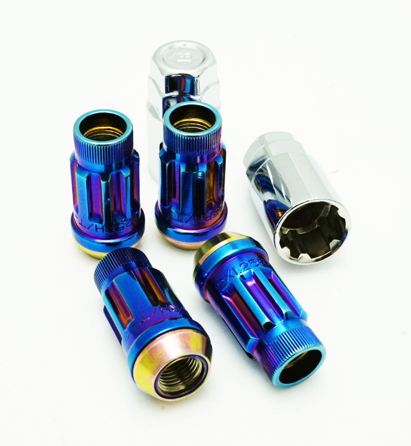 Muteki SR45R Lug Nut Kit Lock Set 12x1.50 45mm - Burned Blue Neon