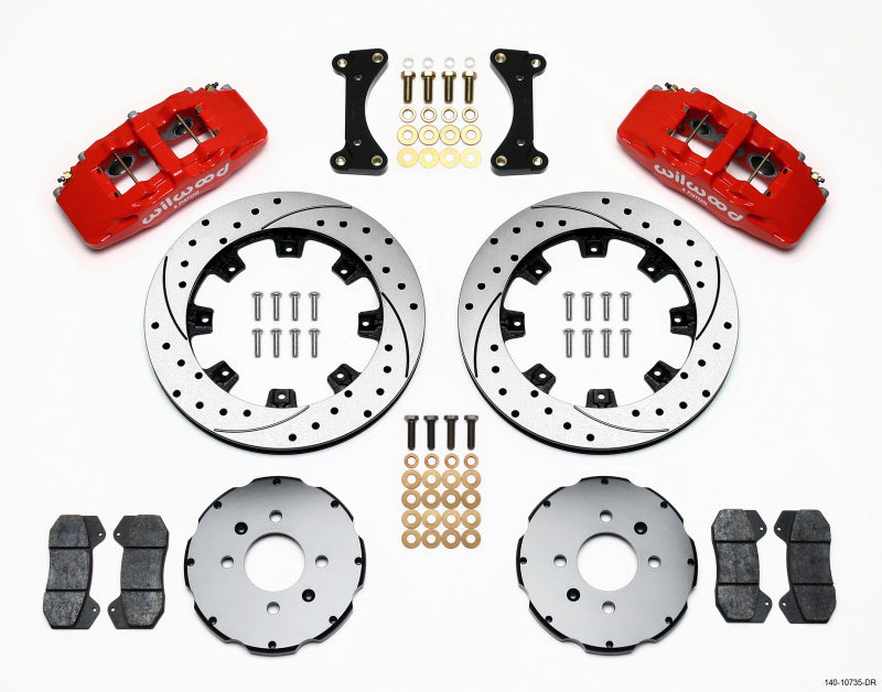 Wilwood Dynapro 6 Big Brake Kit - Front Red (90-01 Honda/Acura w/262mm Drilled Rotors)
