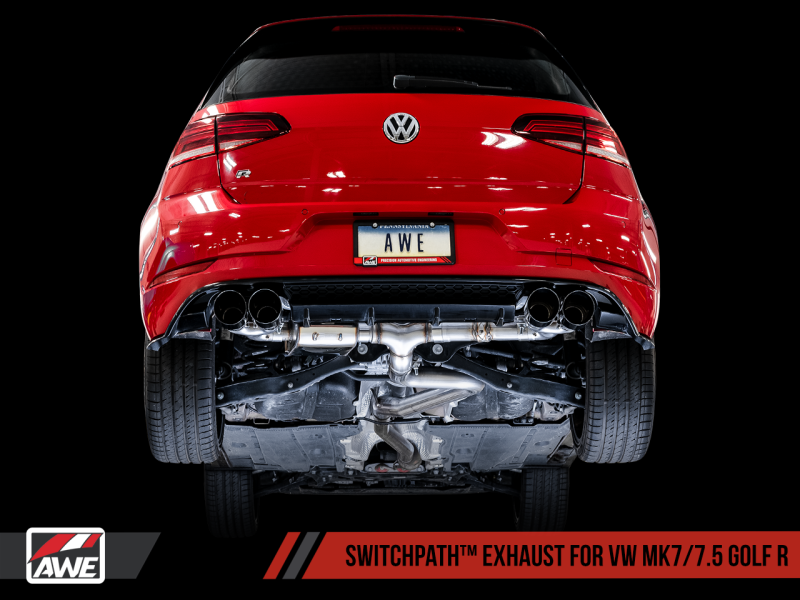 AWE Tuning Volkswagen Golf R MK7.5 SwitchPath Exhaust w/Chrome Silver Tips 102mm