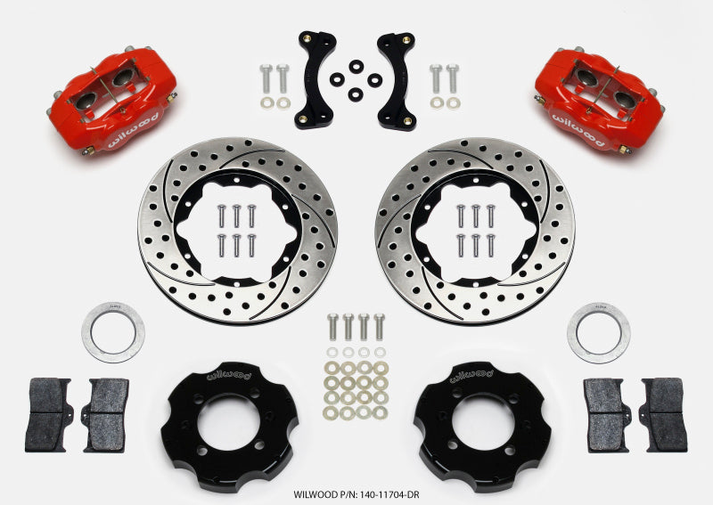 Wilwood Forged Dynalite Big Brake Kit - Front Red (95-05 Miata 11in Drilled Rotors)