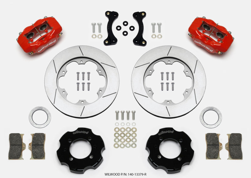 Wilwood Forged Dynalite Big Brake Kit - Front Red (Red 95-05 Miata 11in GT Rotors)
