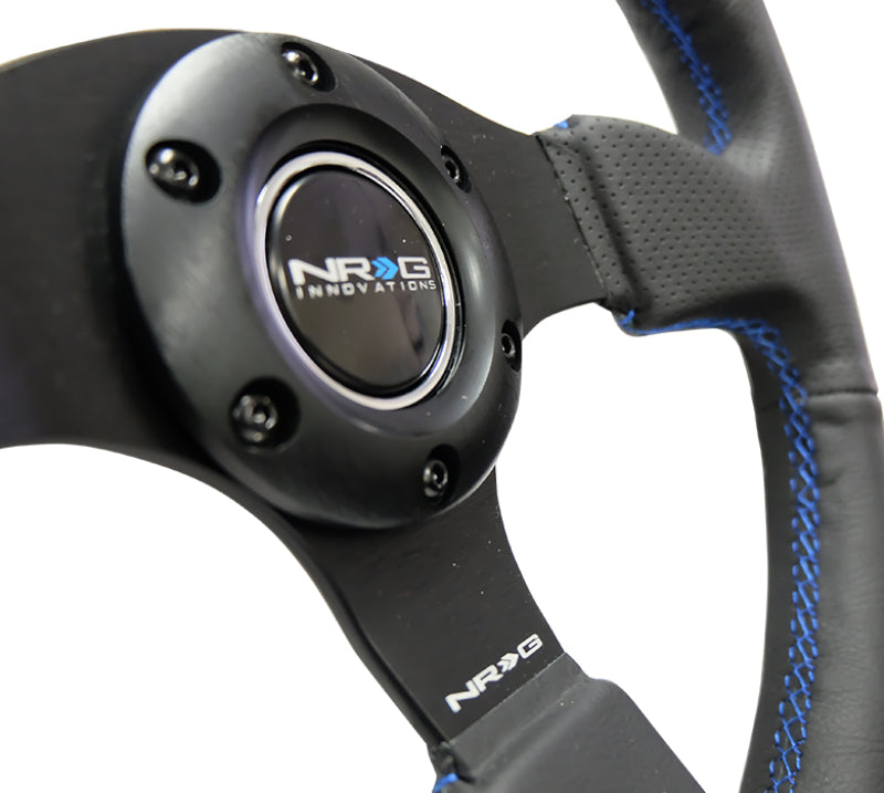 NRG Steering Wheel - 320mm (Black Leather Grip / Blue Stitching)