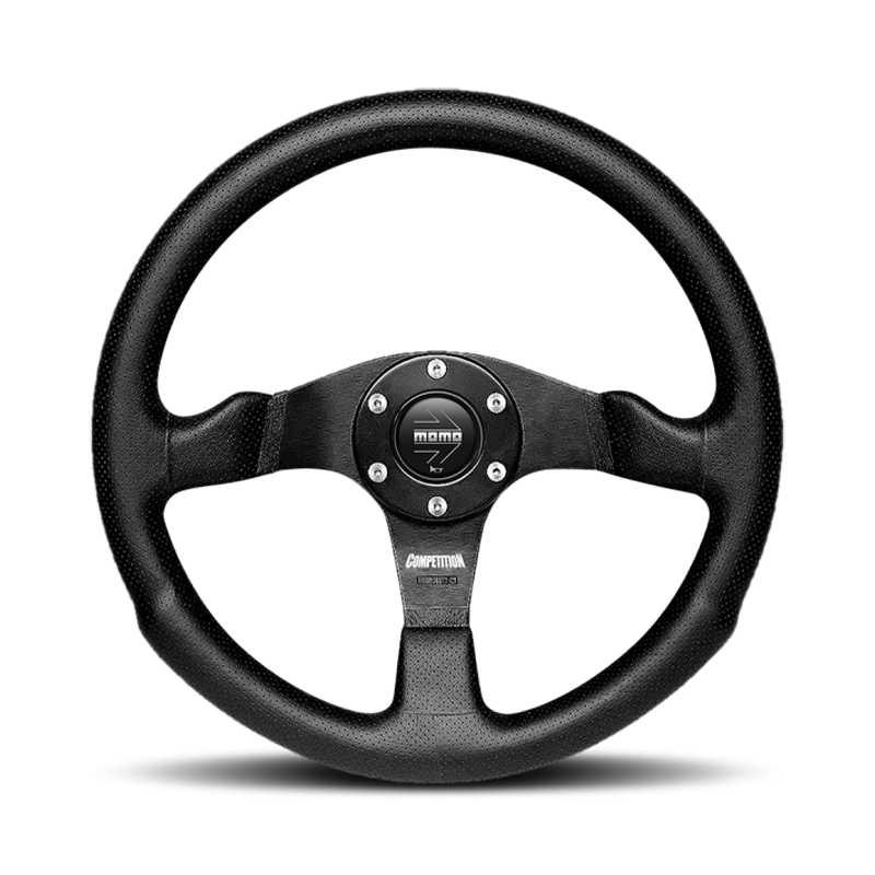Momo Competition Steering Wheel - 350mm (Perforated Leather / Black Spokes)