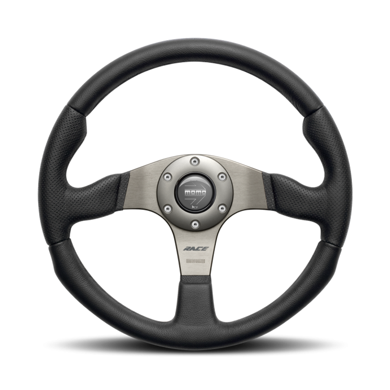 Momo Race Steering Wheel - 320mm (Black Leather / Black Stitching)