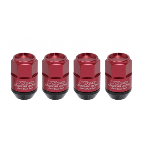 Project Kics 35mm Closed-End Leggdura Racing Shell Type Lug Nuts - 12x1.5 Red (16 Lugs + 4 Locks)