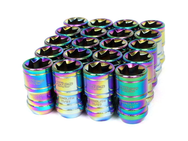 Project Kics  Monolith T1/06 Lug Nuts -12x1.5 Neochrome (20 Lug Set)